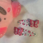 Vintage, aranyos pillangós frufru Bobby pin nőknek. Édes, csinos lányos 90-es évek esztétikus csíptetők Kitűnő divatos hajkiegészítők