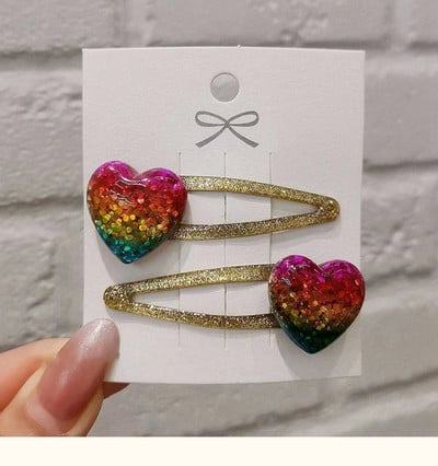 Sjajne šarene šljokice Ljubavne zvijezde Ukosnica za žene Trend slatkih 90-ih Estetske kopče Modni izuzetni dodaci za kosu