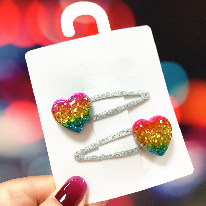 Sjajne šarene šljokice Ljubavne zvijezde Ukosnica za žene Trend slatkih 90-ih Estetske kopče Modni izuzetni dodaci za kosu