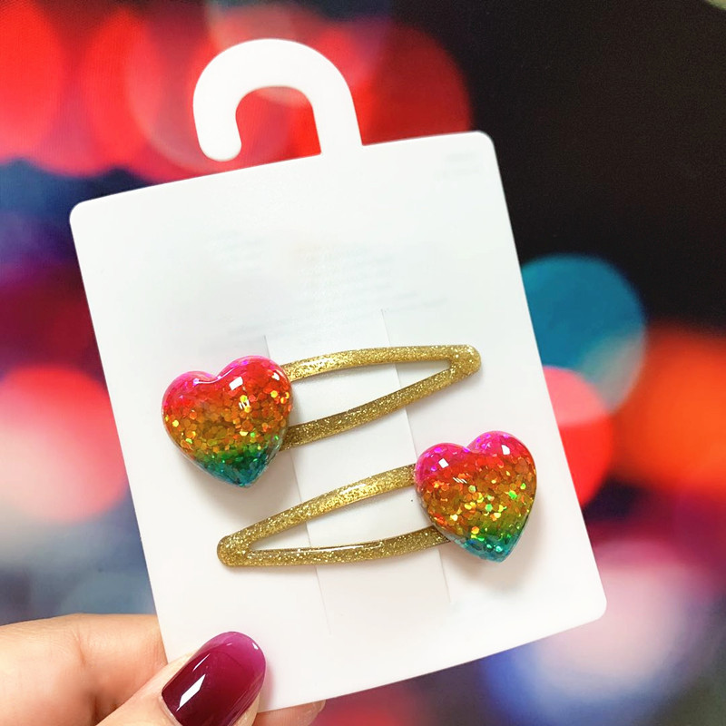 Sjajne šarene šljokice Ljubavne zvijezde Ukosnica za žene Trend slatkih 90-ih Estetske kopče Modni izuzetni dodaci za kosu