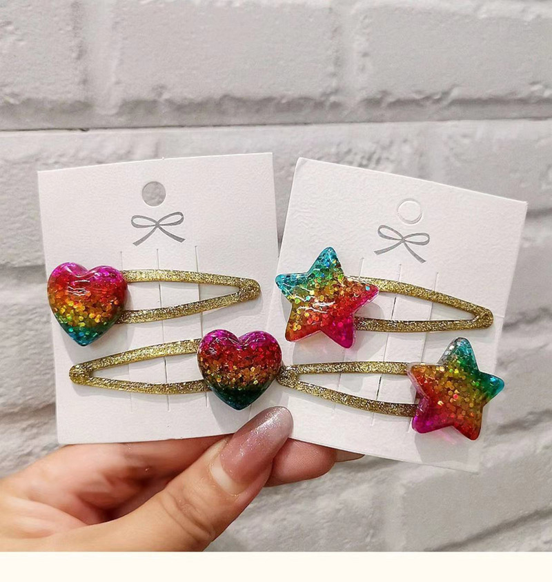 Sjajne šarene šljokice Ljubavne zvijezde Ukosnica za žene Trend slatkih 90-ih Estetske kopče Modni izuzetni dodaci za kosu