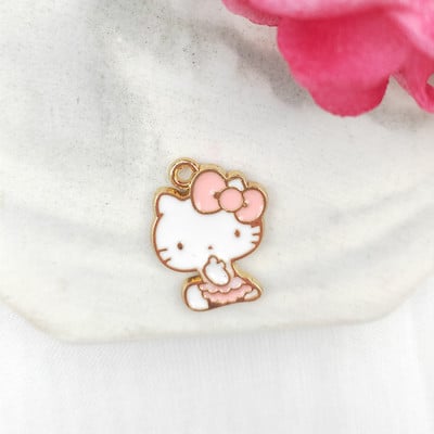 10 kom. Privjesak od legure, šarm, crtani film, životinja, naušnica, ogrlica, privjesak, mašna, mačka, velike uši, pas, DIY privjesak za ključeve, privjesak od emajla.