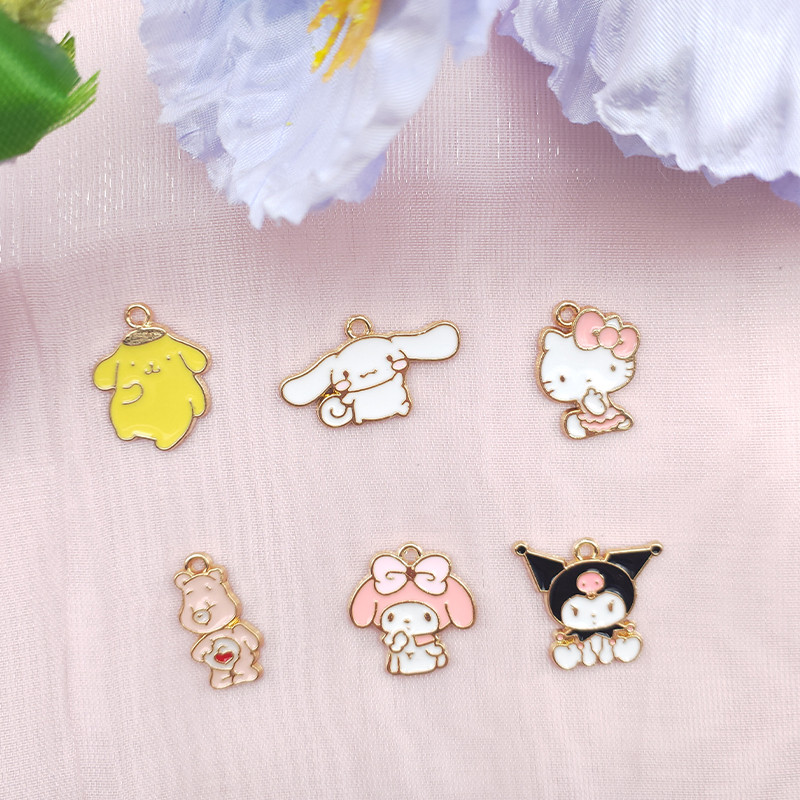 10 kom. Privjesak od legure, šarm, crtani film, životinja, naušnica, ogrlica, privjesak, mašna, mačka, velike uši, pas, DIY privjesak za ključeve, privjesak od emajla.