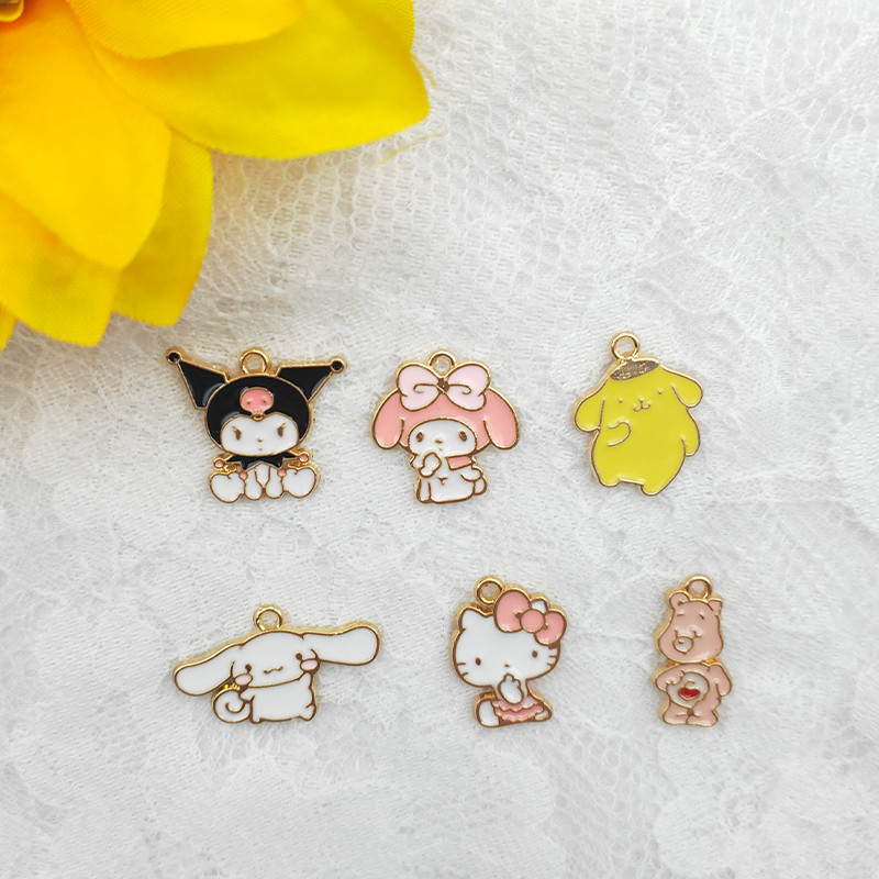 10 kom. Privjesak od legure, šarm, crtani film, životinja, naušnica, ogrlica, privjesak, mašna, mačka, velike uši, pas, DIY privjesak za ključeve, privjesak od emajla.