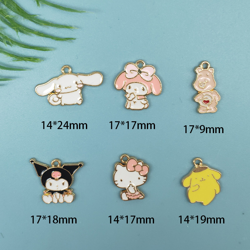 10 kom. Privjesak od legure, šarm, crtani film, životinja, naušnica, ogrlica, privjesak, mašna, mačka, velike uši, pas, DIY privjesak za ključeve, privjesak od emajla.