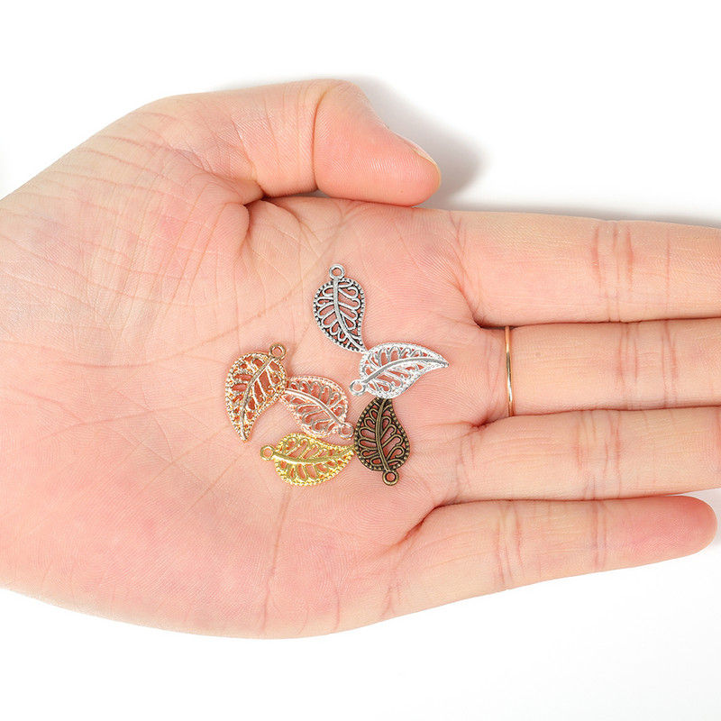 50vnt/stal. 9x17mm metaliniai maži lapai filigraniniai amatai žavūs pakabukai pasidaryk pats apyrankės priedai rankų darbo papuošalams.