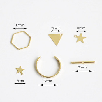 10τμχ Χρυσό Χρώμα Σκουλαρίκια Γούρια Τρίγωνο γεωμετρικό μενταγιόν για κοσμήματα κατασκευή γυναικεία σκουλαρίκια DIY υλικά αξεσουάρ Προμήθειες