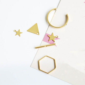 10τμχ Χρυσό Χρώμα Σκουλαρίκια Γούρια Τρίγωνο γεωμετρικό μενταγιόν για κοσμήματα κατασκευή γυναικεία σκουλαρίκια DIY υλικά αξεσουάρ Προμήθειες