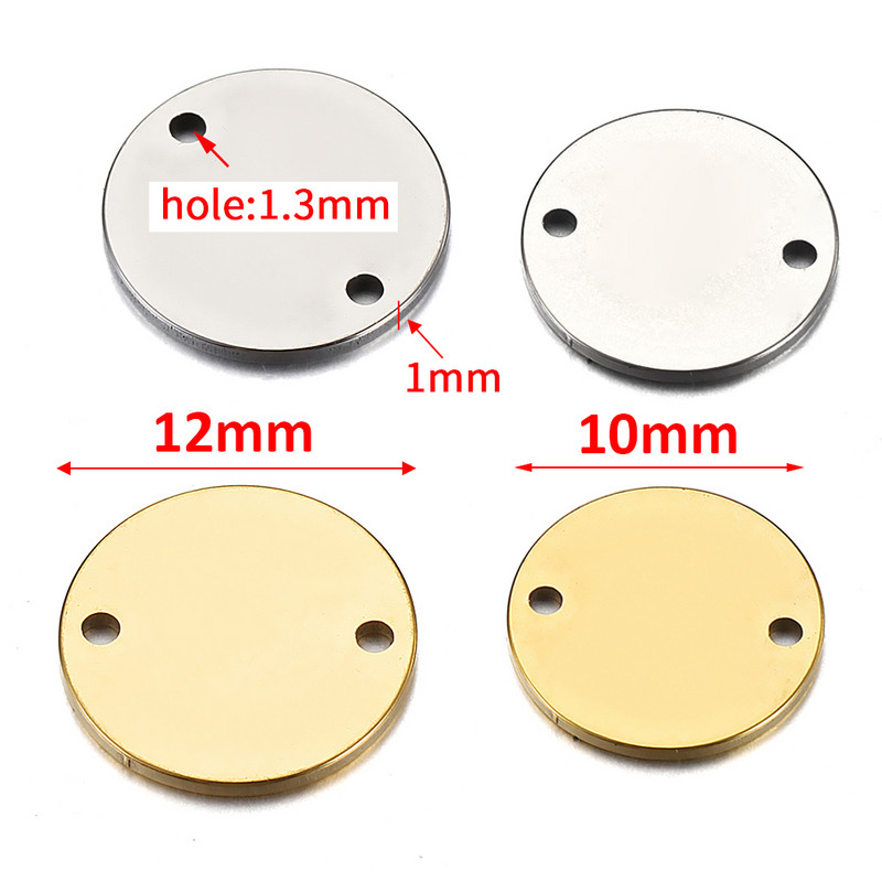10 vnt Auksinių nerūdijančio plieno apvalių pakabukų pakabučiai 10 12 mm karoliukų papuošalams gaminti karoliai apyrankės jungtys „pasidaryk pats“ priedai