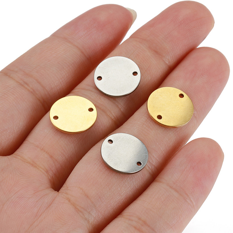 10 vnt Auksinių nerūdijančio plieno apvalių pakabukų pakabučiai 10 12 mm karoliukų papuošalams gaminti karoliai apyrankės jungtys „pasidaryk pats“ priedai