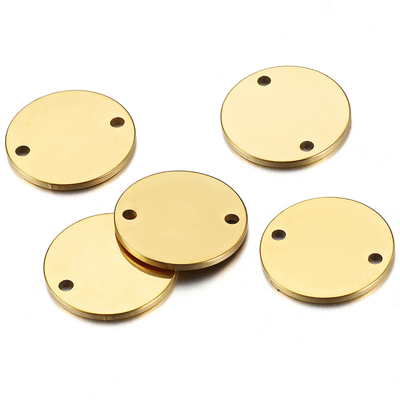 10 vnt Auksinių nerūdijančio plieno apvalių pakabukų pakabučiai 10 12 mm karoliukų papuošalams gaminti karoliai apyrankės jungtys „pasidaryk pats“ priedai