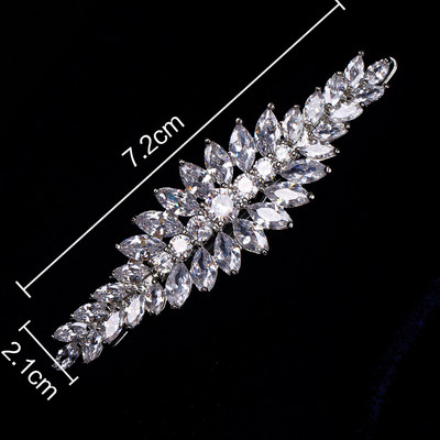 SLBRIDAL csillogó rézötvözet cirkónia esküvői hajcsipesz menyasszonyi CZ fejfedők hajkiegészítők női ékszerek