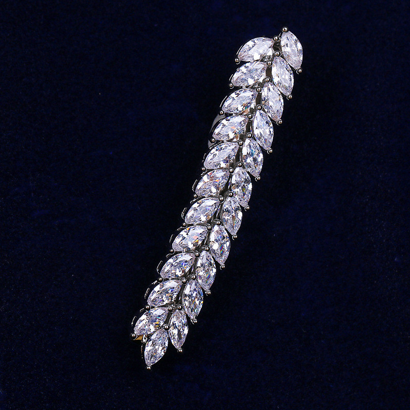 SLBRIDAL csillogó rézötvözet cirkónia esküvői hajcsipesz menyasszonyi CZ fejfedők hajkiegészítők női ékszerek