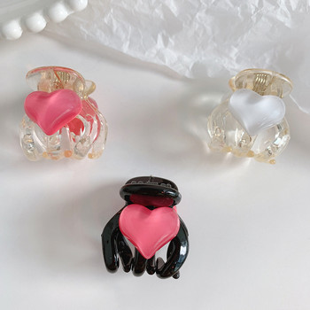 Y2k 90s Aesthetics Crystal Love Heart Мини нокти за коса за жени Sweet Cute Charm Giry Щипка за коса Корейски модни аксесоари за коса