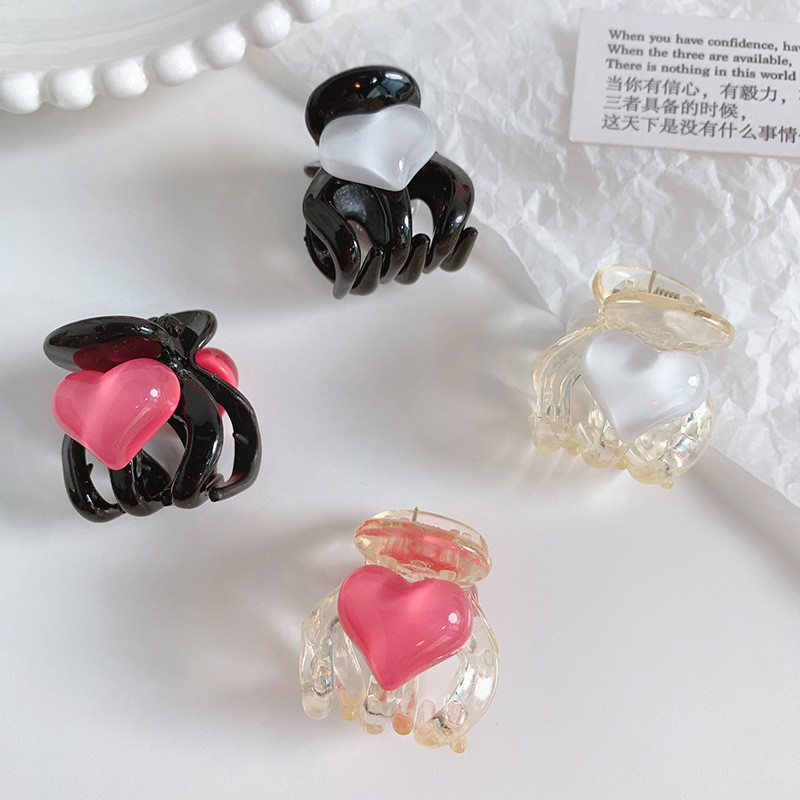 Y2k 90-es évek Esztétika Crystal Love Heart mini hajkarmok nőknek édes aranyos báj csajos hajcsat Koreai divatos hajkiegészítők