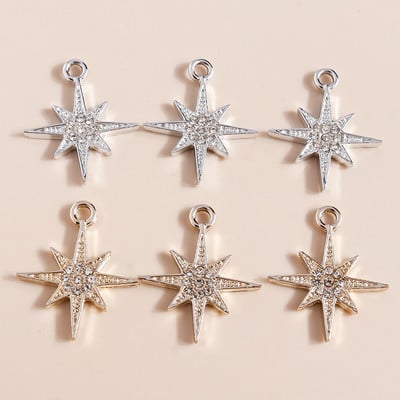 10 бр. 27*20 мм блестящи талисмани от кристална звезда за обеци, изработка на гривни, аксесоари, висулки, колие, ключодържател, изработка на бижута Направи си сам