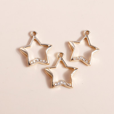 10 бр. 27*20 мм блестящи талисмани от кристална звезда за обеци, изработка на гривни, аксесоари, висулки, колие, ключодържател, изработка на бижута Направи си сам