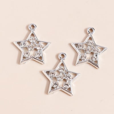 10 бр. 27*20 мм блестящи талисмани от кристална звезда за обеци, изработка на гривни, аксесоари, висулки, колие, ключодържател, изработка на бижута Направи си сам