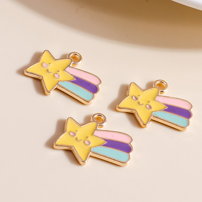 10 buc 13x13mm stele emailat pandantive bijuterii pentru farmece DIY confectionare bratari Crafting cercei coliere margele accesorii