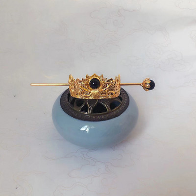Kínai Hanfu Lotus hajkorona női férfi fejdísz