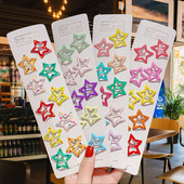 Koreai aranyos cukorka színű Pentagram Bobby Pin női édes lány, szép öltöny, csíptetős Esztétika Alkalmi divatos hajkiegészítők