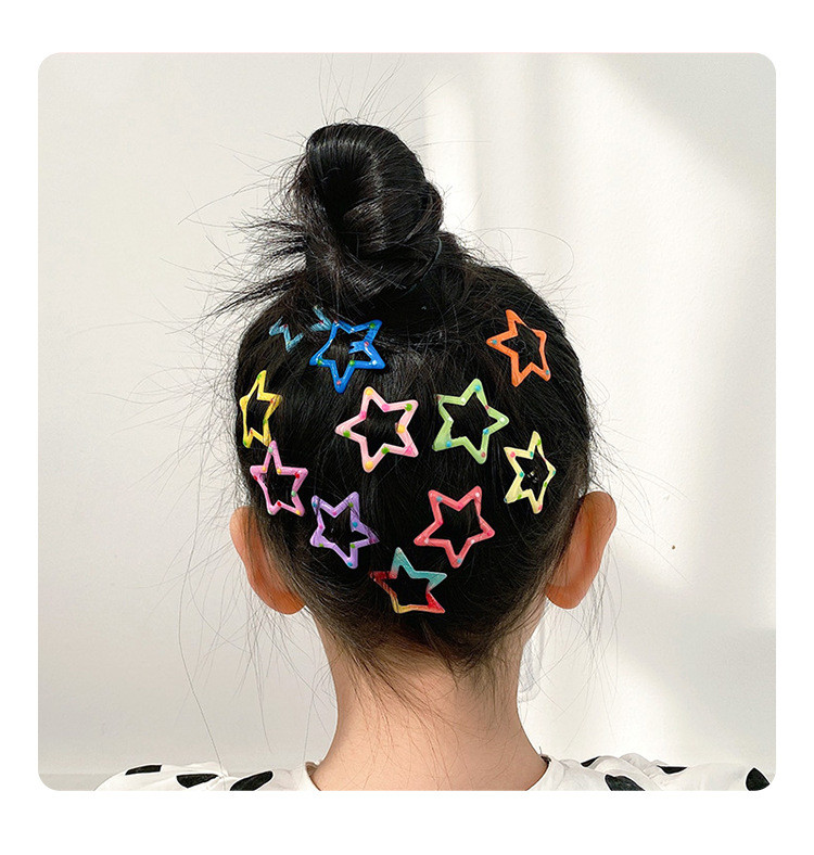 Koreai aranyos cukorka színű Pentagram Bobby Pin női édes lány, szép öltöny, csíptetős Esztétika Alkalmi divatos hajkiegészítők