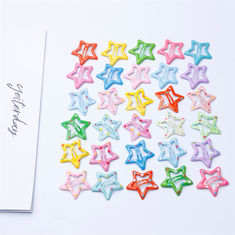 Koreai aranyos cukorka színű Pentagram Bobby Pin női édes lány, szép öltöny, csíptetős Esztétika Alkalmi divatos hajkiegészítők