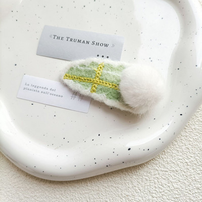 Γλυκιά χαριτωμένη βελούδινη μπάλα Bobby pin για γυναίκες Girly αισθητική Lovely Charms Trend Snap Clips Χειμερινά casual μόδα αξεσουάρ μαλλιών