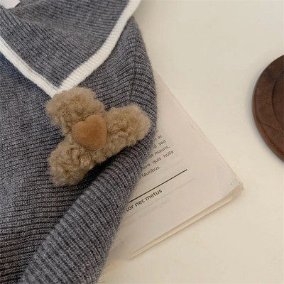 Įvairių spalvų vilnos pliušinių raidžių mini plaukų segtukas moterims Saldus mielas mergaičių žavesys plaukų segtukas Estetinė madinga plaukų aksesuarai dovana