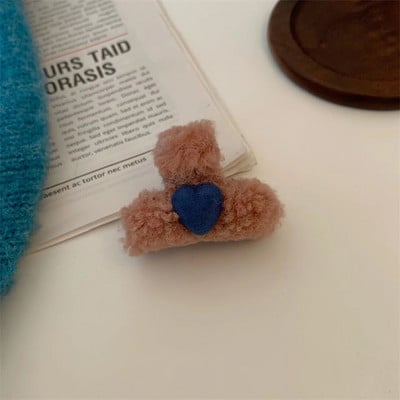 Įvairių spalvų vilnos pliušinių raidžių mini plaukų segtukas moterims Saldus mielas mergaičių žavesys plaukų segtukas Estetinė madinga plaukų aksesuarai dovana