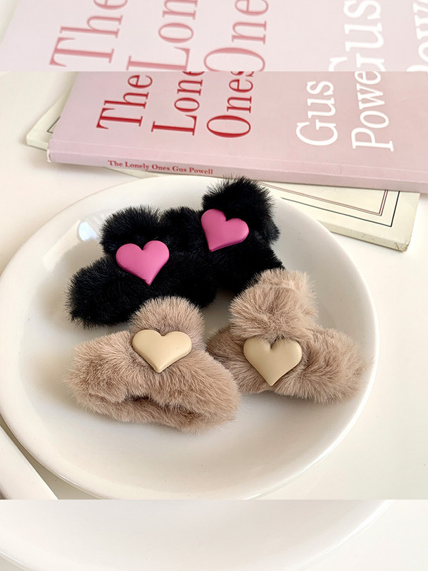 Įvairių spalvų vilnos pliušinių raidžių mini plaukų segtukas moterims Saldus mielas mergaičių žavesys plaukų segtukas Estetinė madinga plaukų aksesuarai dovana