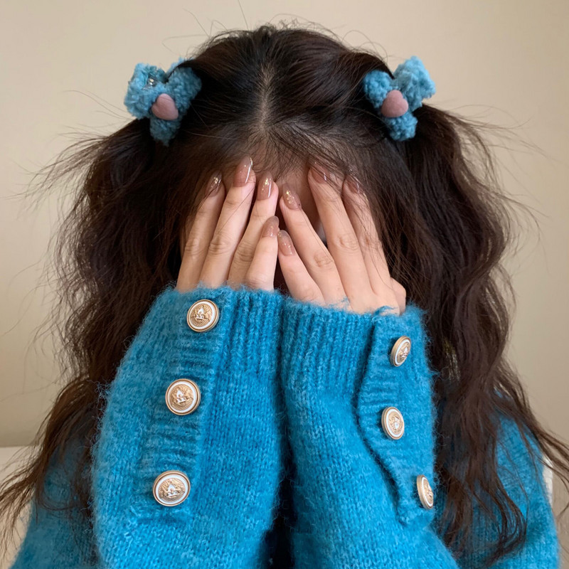 Įvairių spalvų vilnos pliušinių raidžių mini plaukų segtukas moterims Saldus mielas mergaičių žavesys plaukų segtukas Estetinė madinga plaukų aksesuarai dovana