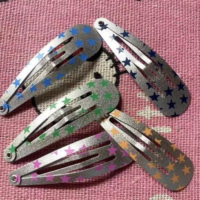 Harajuku Vintage Colorful Star Pentagram Bobby Pin Sweet Cool Y2k Esztétikus Hajcsat Női Koreai divatos hajkiegészítők