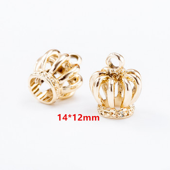 10 τμχ/συσκευασία 3D Crown Metal Charms Κρεμαστό DIY Κολιέ Βραχιόλι Χάνδρα Χειροποίητα κοσμήματα ευρήματα 14*12mm