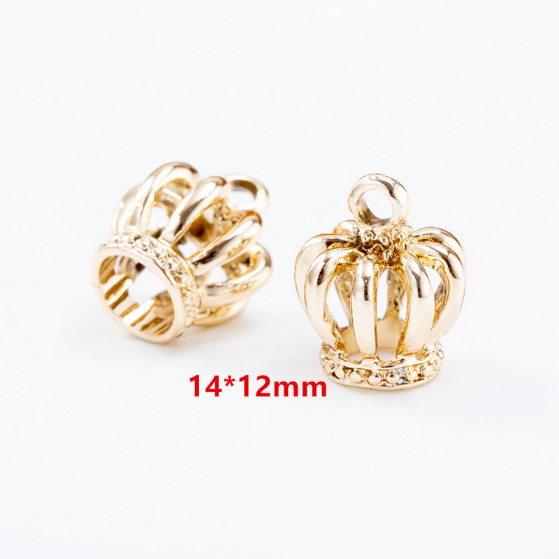 10 buc/pachet 3D Coroană Metal Charms Pandantiv DIY Colier Brățară Mărgele Descoperiri de bijuterii lucrate manual 14*12mm