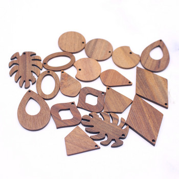 6 τμχ Σκουλαρίκι Σκουλαρίκι από φυσικό ξύλο Γούρια DIY Κοσμήματα για σκουλαρίκι Αξεσουάρ Μπρελόκ Χειροποίητο Φύλλο Στρογγυλό Γούρι C61