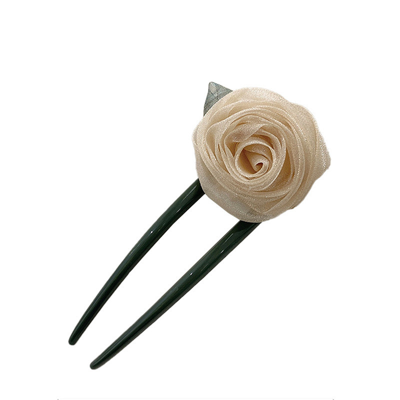 Jemná priadza, kvetinová vlasová tyčinka pre ženy, temperament, elegantný šarm, sladká vlásenka, vintage estetika, módne vlasové doplnky, darček