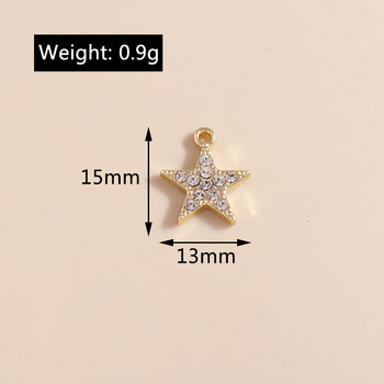 8 τμχ 15*13 χιλιοστά Fashion Crystal Stars Charms για σκουλαρίκια Μενταγιόν από κολιέ Βραχιόλια Χειροποίητα DIY Αξεσουάρ κατασκευής κοσμημάτων