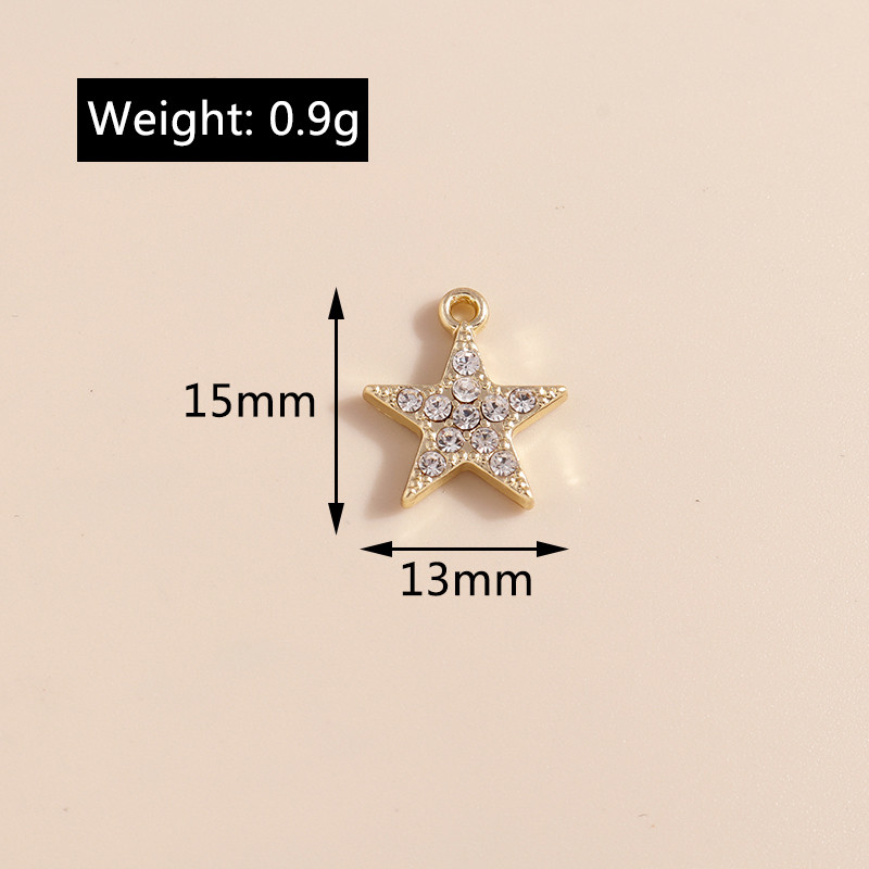 8db 15*13mm Divat Kristály Csillag Bűbáj fülbevalóhoz Nyakláncok medálok Karkötők Kézzel készített barkács ékszer készítés Kiegészítők
