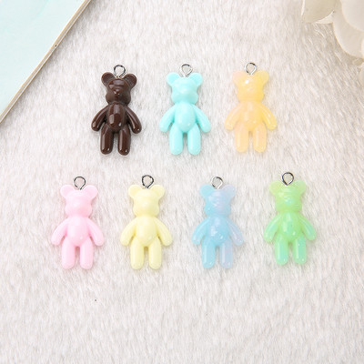 20 db 15*24 mm-es Mini Violent Bear Bűbájok Csillogó lapos hátú gyanta kézműves ékszer leletek nyaklánc medál kulcstartó barkácskészítéshez