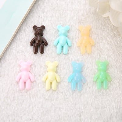 20 db 15*24 mm-es Mini Violent Bear Bűbájok Csillogó lapos hátú gyanta kézműves ékszer leletek nyaklánc medál kulcstartó barkácskészítéshez