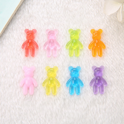 20 db 15*24 mm-es Mini Violent Bear Bűbájok Csillogó lapos hátú gyanta kézműves ékszer leletek nyaklánc medál kulcstartó barkácskészítéshez