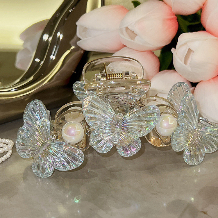 New Aesthetics Symphony Butterfly hajcsat nőknek Charm Temperament Romantikus Elegáns Claw Clip Alkalmi trendi hajkiegészítők