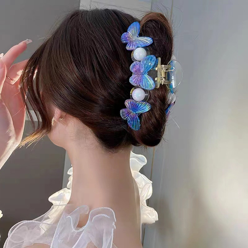 New Aesthetics Symphony Butterfly hajcsat nőknek Charm Temperament Romantikus Elegáns Claw Clip Alkalmi trendi hajkiegészítők