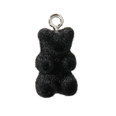 YEYULIN 10db/tétel 21*11MM Velvet Bear Charms lapos hátú gyanta medál barkács nyaklánc fülbevaló ékszerkészítéshez kiegészítők