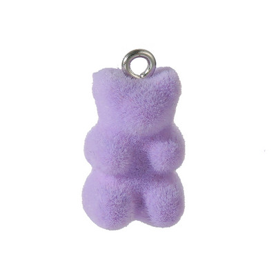 YEYULIN 10db/tétel 21*11MM Velvet Bear Charms lapos hátú gyanta medál barkács nyaklánc fülbevaló ékszerkészítéshez kiegészítők