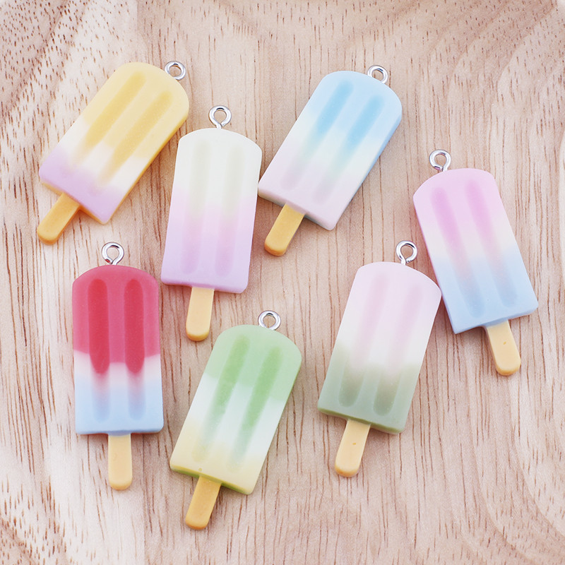 10 db fagylalt gyanta bűbájok barkácsolással Kawaii 3D telefon kulcstartó karkötők fülbevaló medálok ékszerkészítési kellékekhez