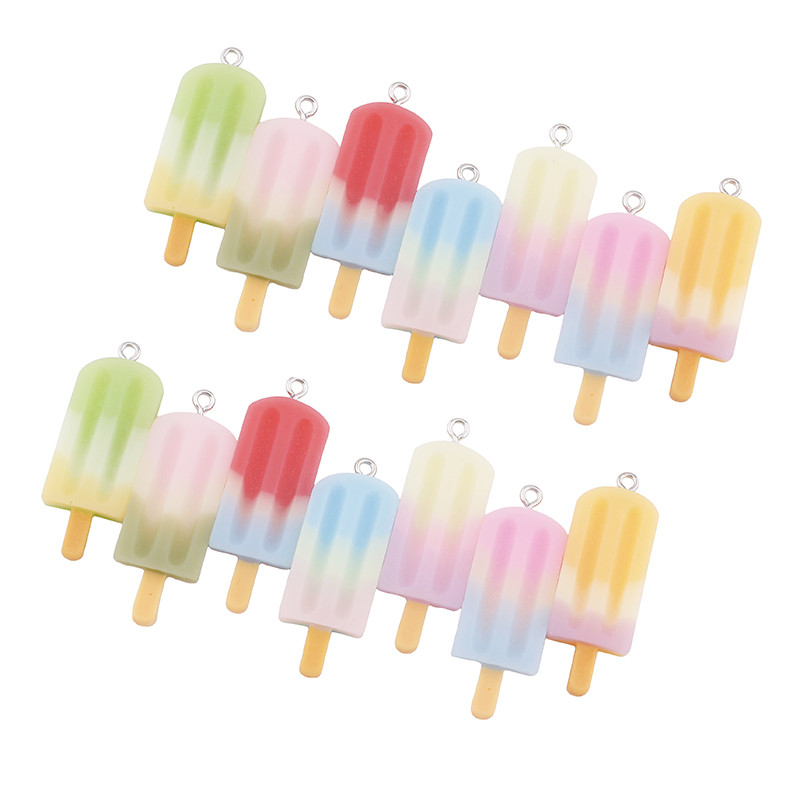 10 db fagylalt gyanta bűbájok barkácsolással Kawaii 3D telefon kulcstartó karkötők fülbevaló medálok ékszerkészítési kellékekhez