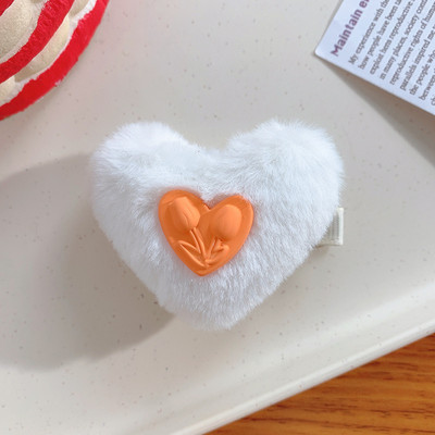 Višebojni plišani cvijet ukosnica u obliku srca ljubavi za žene Slatki šarm Estetska kopča za kosu za djevojčice Korejski modni dodaci za kosu Poklon