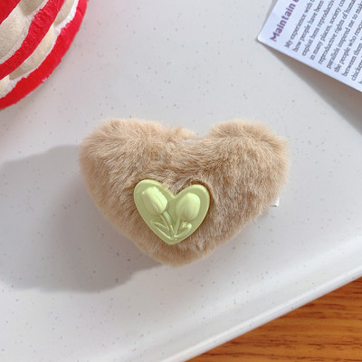 Višebojni plišani cvijet ukosnica u obliku srca ljubavi za žene Slatki šarm Estetska kopča za kosu za djevojčice Korejski modni dodaci za kosu Poklon